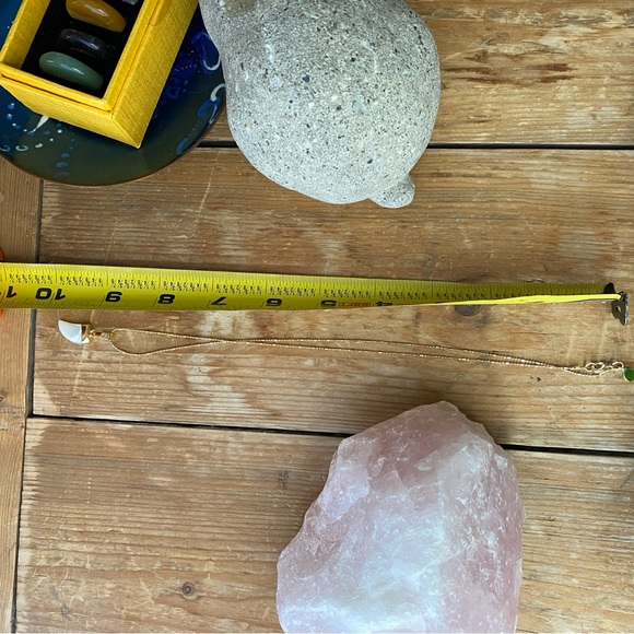 Mother of Pearl Necklace Horn Carved Shell BOHO Gold - Picture 9 of 16